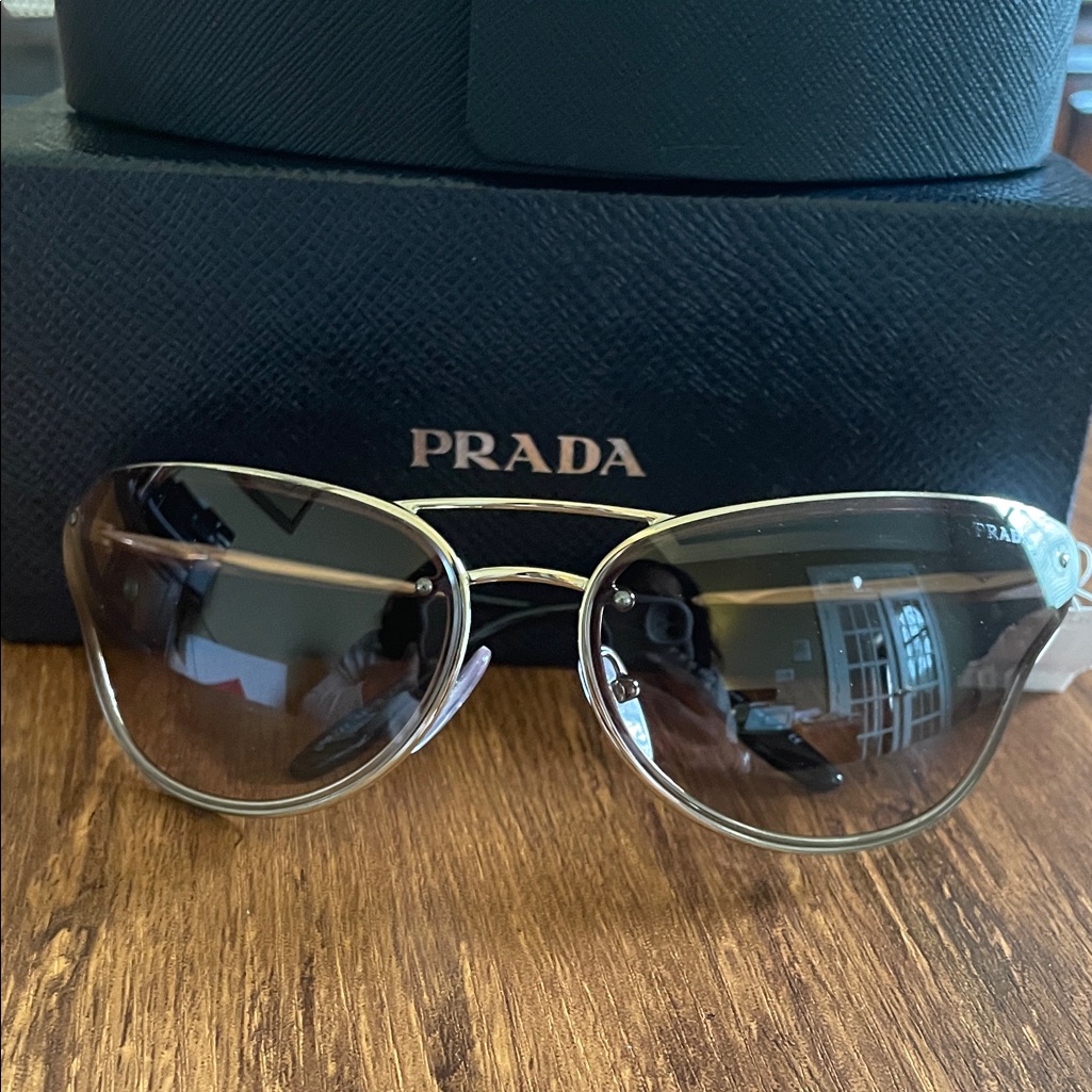Prada Women's 69mm Mofified Cat Eye Sunglasses With Gold Frame
